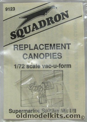 Squadron 1/72 (2) Spitfire Mk I / II Replacement Canopies, 9123 plastic model kit